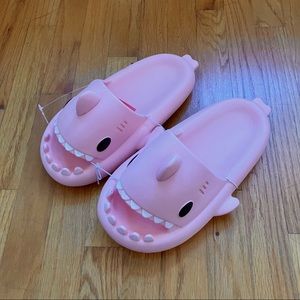 Pink shark high density foam slippers